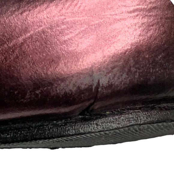 LL Bean Plum Metallic Leather Elasticized Ballet Flats - Picture 9 of 10